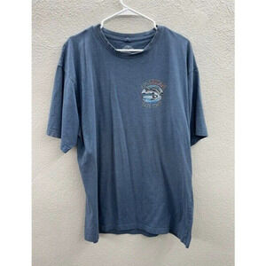 Out of Bounds T Shirt Size XL Breaking Rules Blue Graphic Fishing Short Sleeve